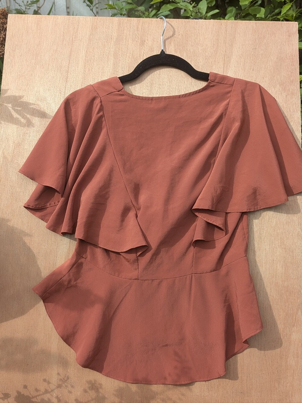 Women's Rust Ruffle Tie-Front Top - Picture 13 of 13